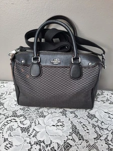 Coach F57242 Mini Bennett Satchel Legacy Jacquard Handbag - Gray/navy - Picture 1 of 11