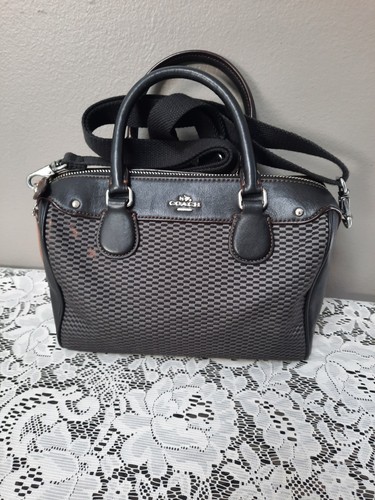 Coach F57242 Mini Borsa a mano Bennett Legacy Jacquard Grigio Navy