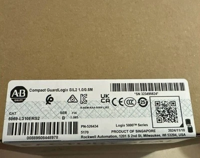 New Sealed Allen Bradley 5069-L310ERS2 / B Safety Controller Compact GuardLogix - Image 1 of 4