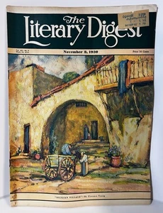 1930 LITERARY DIGEST “SICILIAN VILLAGE" By Florence Young ARTIST ILLUS COVER - Imagen 1 de 6