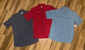 NUEVO Wrangler Para Hombre Talla Pequeña Relajado Elastizado Manga Corta Camisa Lote de 3 - Imagen 1 de 7