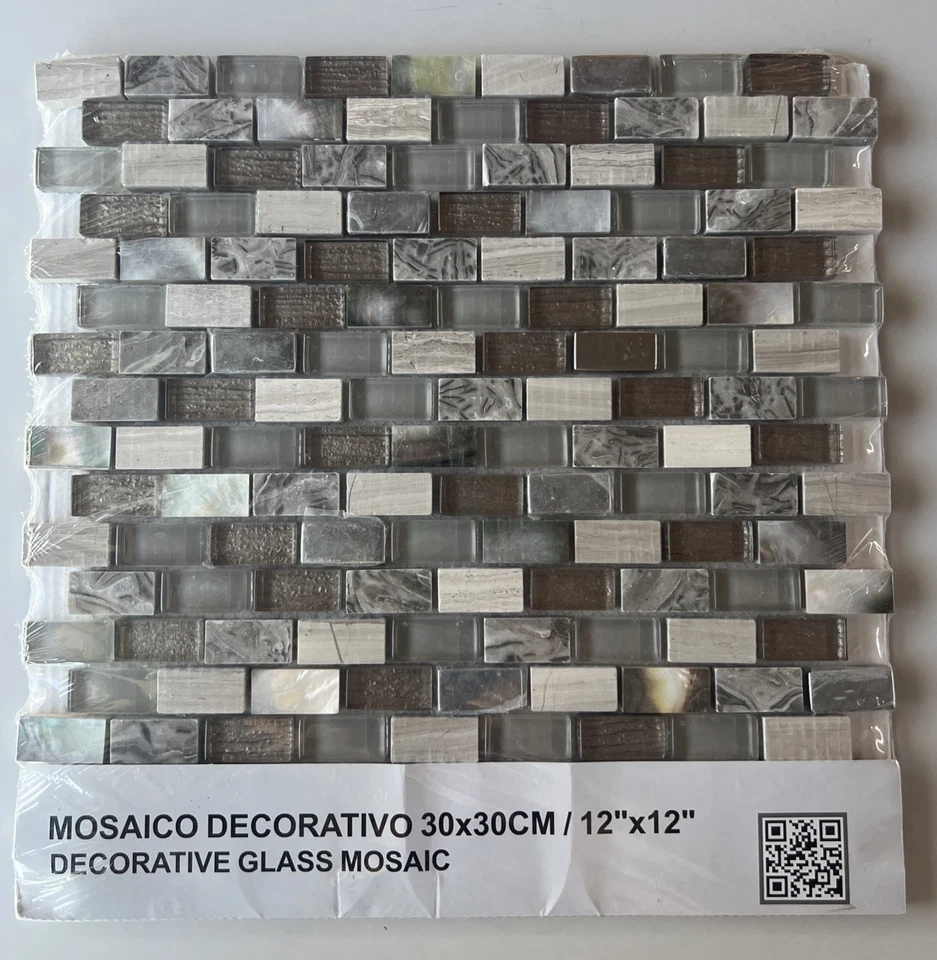 Azulejo decorativo de mosaico 30 cm x 30 cm 12” x 12” hoja - nuevo/todavía encogible-envuelto Foto 1 de 1