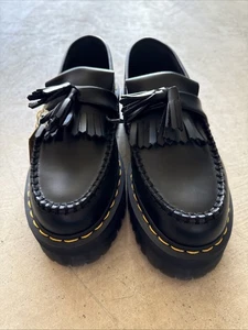 Dr. Martens Adrian Quad schwarz Leder Quaste Plateau Halbschuhe Herren 6 Damen 7 - Bild 1 von 5