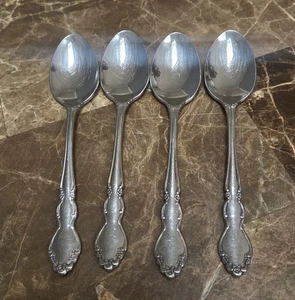 Oneida Dover Cube Set of 4 Teaspoons Spoons Heirloom Stainless Flatware - Picture 1 of 5