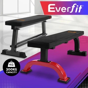 Everfit Weight Bench Press Flat Benches Home Gym Fitness Strength Training - Picture 1 of 29
