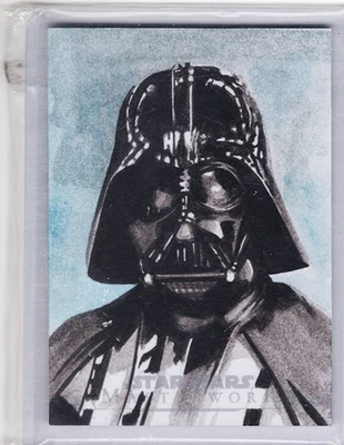 2025 Topps Star Wars Obra Maestra Darth Vader Boceto por Ryan Santos 🔥 1/1 Foto 1 de 2