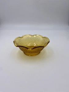Vintage Amber Depression Canary L.E. Smith Crackle Small 4.75" Bowl - Picture 1 of 4