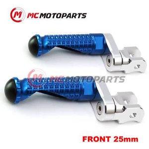 BLUE MPRO 25mm Extension Front Footpegs For Aprilia RSV 1000 SP/R 97-03 02 01 00 - Picture 1 of 6