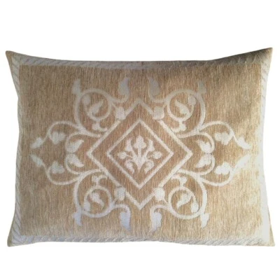 Funda de almohada/funda de cojín lumbar diamante macizo-hiedra beige granja-jardín-porche-patio Foto 1 de 4