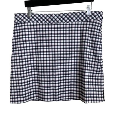 Falda corta de golf Izod azul blanca roja a cuadros elástica para mujer talla 10 bolsillos Foto 1 de 4