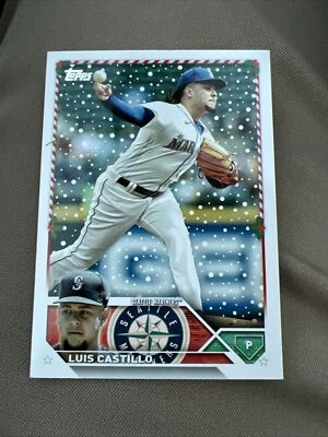 2023 Topps Holiday # H156 Luis Castillo Seattle Mariners - Image 1 of 2