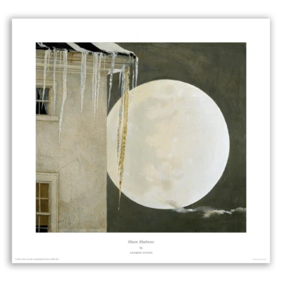 Póster de paisaje litografía offset impresión artística Moon Madness de Andrew Wyeth 18x19 Foto 1 de 2