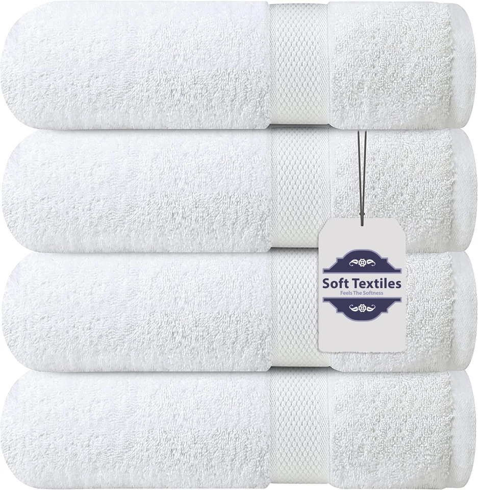 Extra Large Bath Towels Pack of 4 100% Cotton 27"x54" Highly Absorbent Soft - Image 1 of 4