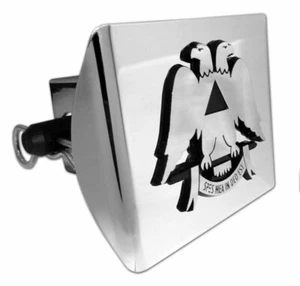 Scottish Rite Emblem on Shiny Chrome Plastic Hitch Cover - Picture 1 of 1