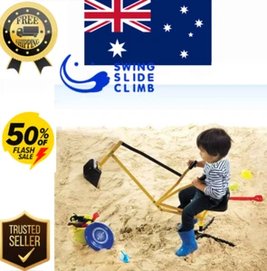 LARGE Sand Sandpit Digger Metal Kids Toys Ride On Excavator Beach Outdoor Toy - Picture 1 of 4