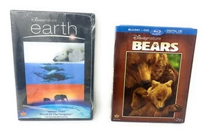 Disney Nature Bears (Blu-ray+DVD+Digital HD) + Earth (DVD)  2 Pack Movie Lot - Picture 1 of 2