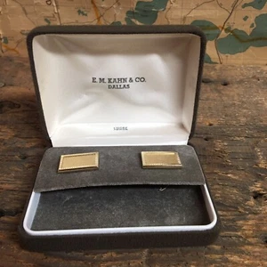 Swank Gold Filled Rectangle Cufflinks with Textured Finish From EM KAHN & CO - Picture 1 of 6