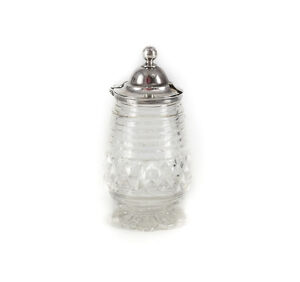 William Tucker & Co. Sterling Silver Cut Crystal Condiment Jar Sheffield 1810