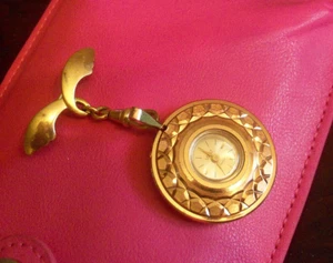Vintage England LAREX Charm Pocket Watch - Rosy Goldtone-LANGENDORF WATCH - Picture 1 of 11