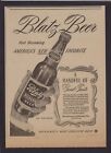 1944 Blatz Beer Davenport Iowa Newsp Ad  W.W. Ii Buy War Bonds --Lg Bottle Shown