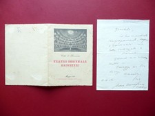 Autografo Maria Callas Lettera Milano Via Buonarroti 12/12/1957 Lirica Raro