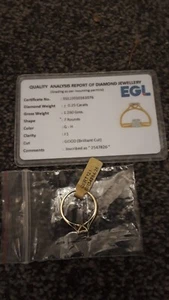 9ct gold diamond ring .25ct brilliant cut certified - Picture 1 of 3