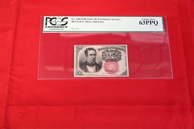 Fr-1266 10 cent fractional currency PCGS 63 PPQ, fifth issue short key - Image 1 of 4