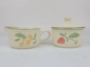 Pfaltzgraff Honeybrooke CREAMER DISH Syrup Server And SUGAR BOWL DISH with Lid - Picture 1 of 17