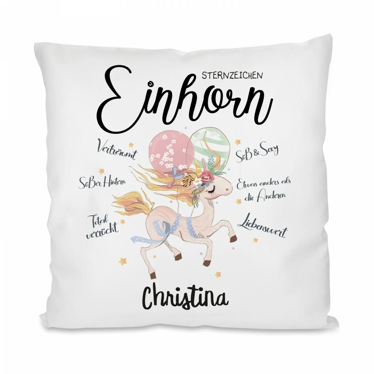 Handmade Kinderkissenbezug 40x40 Cm – 100% Baumwolle, Mit Hotelverschluss – Motiv Einhorn, Prinzessin & Mehr