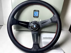 NARDI 350mm 14' Perforated Leather Black Spoke Deep Cone Sport Steering Wheel - Picture 1 of 20