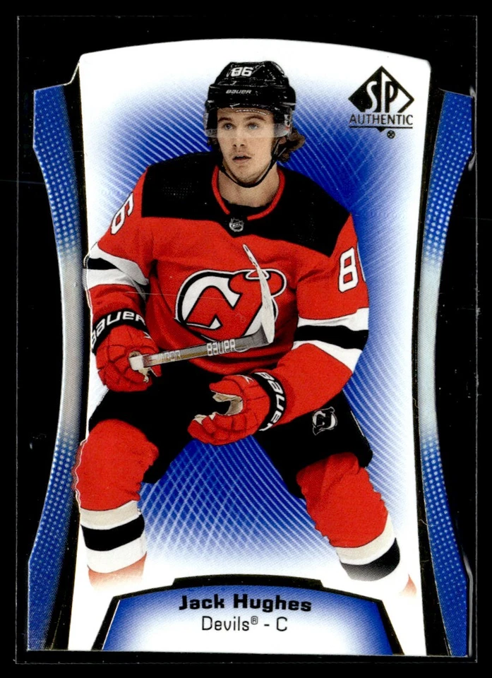 2021-22 Sp authentic die-cut blue Jack Hughes #DC-24 H4R2K - Image 1 of 2