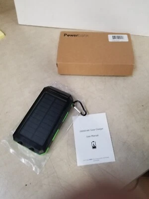 Solar Charger, Durecopow 20000mAh Portable Outdoor Waterproof 20000mAh-Green - Image 1 of 4