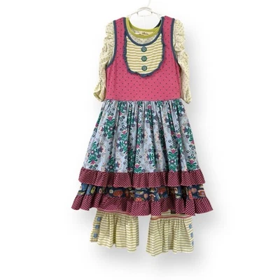 Matilda Jane Make Believe Put on a Show Cookie Dress 8 Library Book Pants 6 - Image 1 of 4