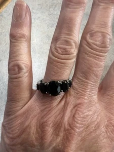 Black Onyx Ring 316lss Stainless Steel Band Size 9 - Picture 1 of 8