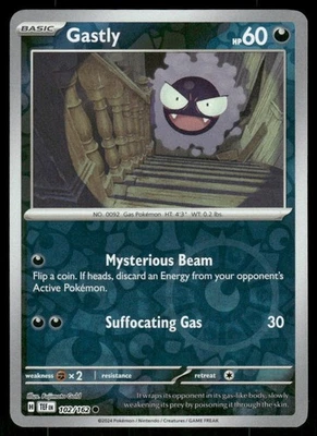 Gastly - 102/162 Common Reverse Holo NM Pokemon SV05: Temporal Forces - Image 1 of 2