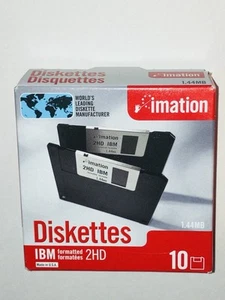 Imation 3.5" Floppy Disks Diskettes 10 Pack IBM Formatted 1.44MB 2HD 💿 - Photo 1/3