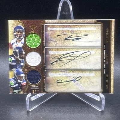 2013 Topps Triple Threads Auto Patch /9 Russell Wilson - Rice - Michael Rare SSP - Image 1 of 2