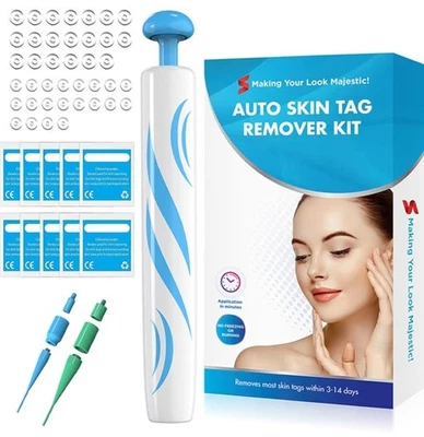 ANGOZO Skin Tag Remover,Skin Tag Removal Kit,Tools with 40 Micro and Regular Skin Tag