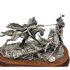 Chilmark Zinn When War Chiefs Meet limitierte Western Skulptur 1980 Statue 8 Zoll - Bild 1 von 24