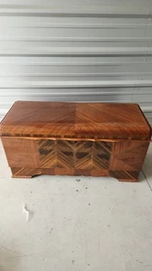 Art Deco Vintage Waterfall Cedar Chest or Trunk - Picture 1 of 6