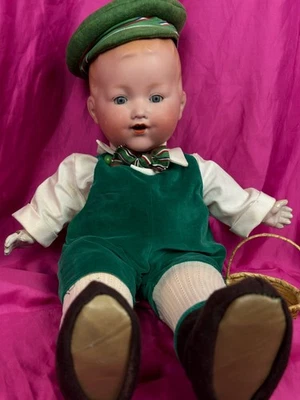 Antique ARMAND MARSEILLE #352/6 Doll Solid Dome Bisque Baby Boy c 1910s 20" RARE - Image 1 of 4