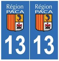 STICKERS AUTOCOLLANTS DEPARTEMENT 13 PLAQUE D IMMATRICULATION AUTO - Photo 1/1