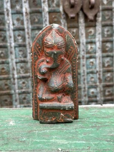 Antique Green Stone Old Carved Rare Hindu God Ganesha Figure Sculpture - Picture 1 of 9