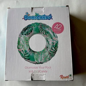 Pool Candy Tropical Palms große grüne Blätter Poolschlauch, 42" breit - Bild 1 von 3