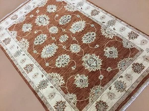 4' X 6' Rust Beige Fine Ziegler Oriental Area Rug Hand Knotted Wool Office/Study - Picture 1 of 12