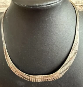 Vintage Sterlingsilber Ägyptischer Stil Strukturierte Halskette 16" - Bild 1 von 10