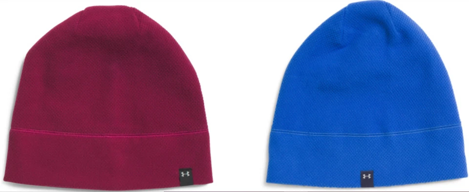 Under Armour 女式 Coldgear 红外线抓绒 Beanie 全新蓝色或深红色 — 第 1/1 张图片
