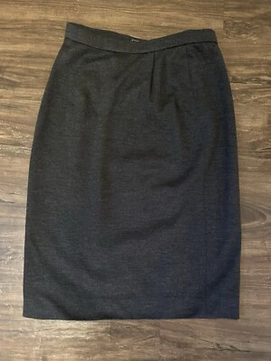 Excelente Estado - Falda Lápiz Lana Carolina Herrera - Gris - Talla 8 Foto 1 de 4