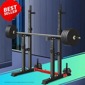 Adjustable Squat Rack Bench Press Barbell Stand Home Gym Fitness Equipment - Picture 1 of 12