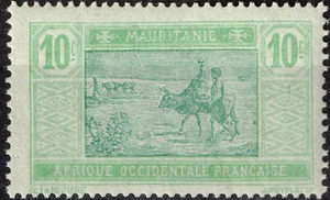 Mauritania Berbers Colonial Tribal Village Cows stamp 1922 MLH - Picture 1 of 1